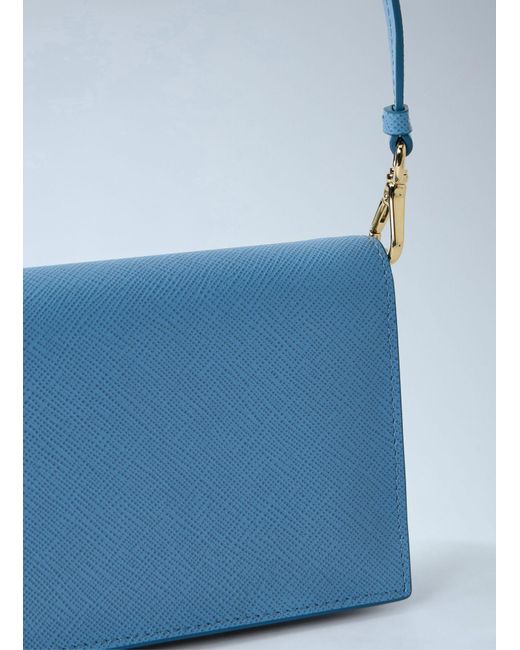 Prada Blue Saffiano Leather Mini Bag