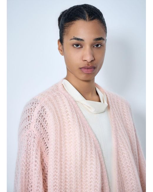 Totême Pink Open Knit Cardigan