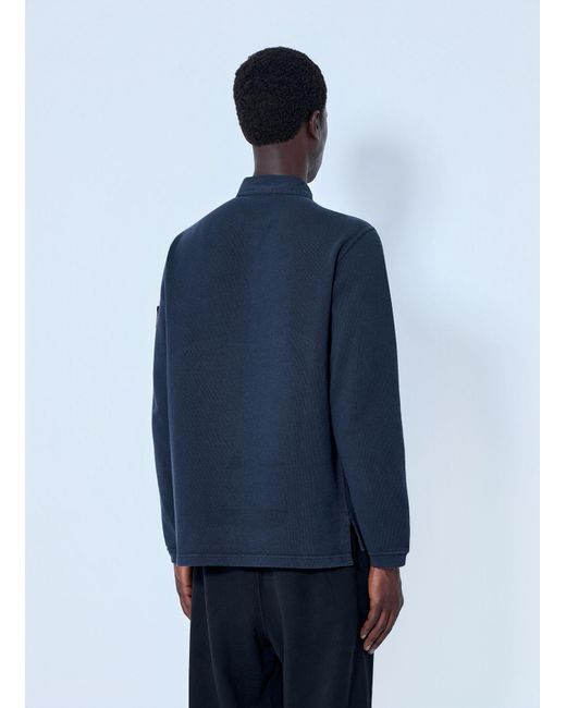 Stone Island Blue Long Sleeve Polo Shirt for men