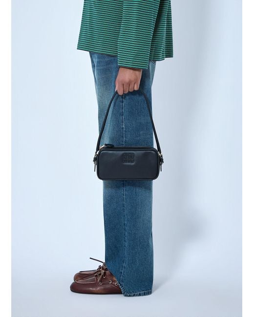 Miu Miu Blue Leather Shoulder Bag