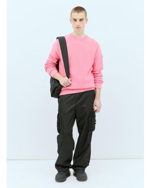 Moncler Pink Crewneck Sweater for men