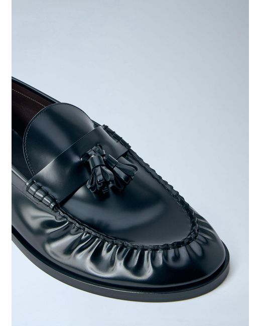 The Row Black Leather Loafers for men