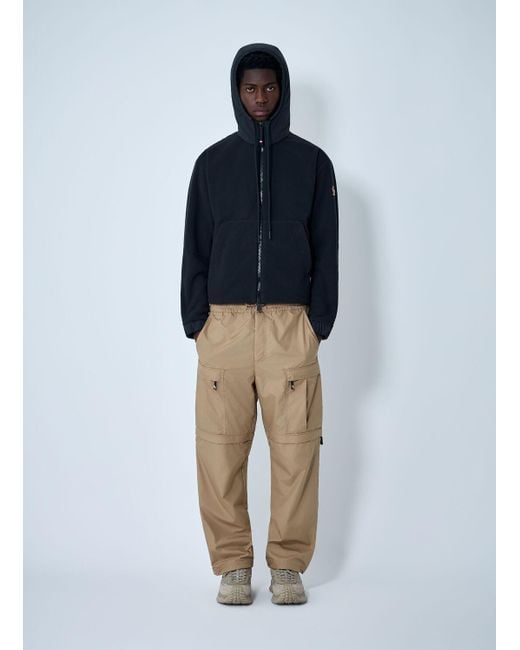 Moncler Blue Hooded Jacket With Logo Patch for men