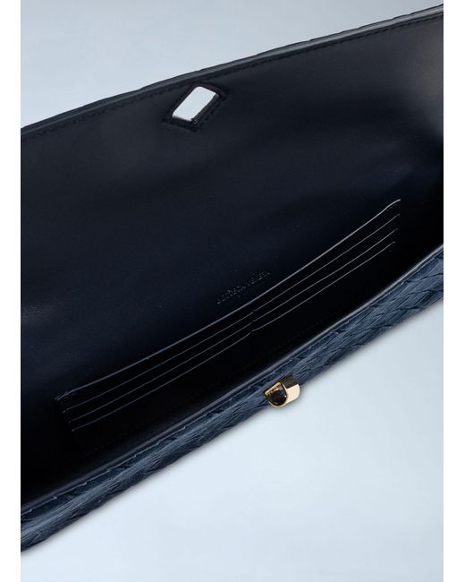 Bottega Veneta Blue Long Andiamo Clutch