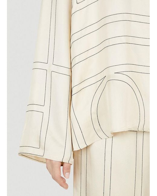 Totême Natural Monogram Pyjama Shirt