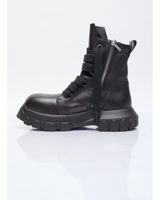 Rick Owens Black Jumbo Laced Bozo Tractor Boots for men