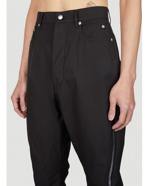 Rick Owens Bolan Banana Zip Pants in Black for Men | Lyst