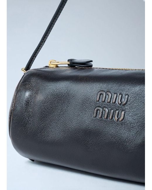 バッグ 1999FW MIU MIU leather shoulder bag logo MIU MIU 1999 Fall Winter Mesh Shoulder Hand Bag Brown Nylon