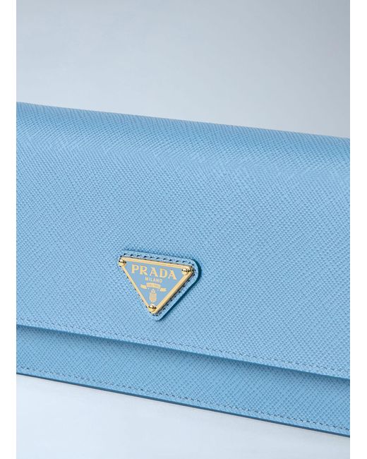 Prada Blue Saffiano Leather Mini Bag