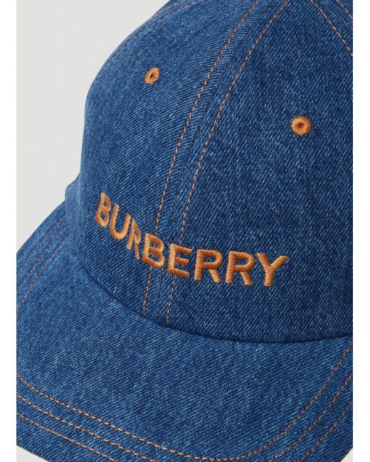 Burberry Tb Monogram Denim Baseball Cap in Blue
