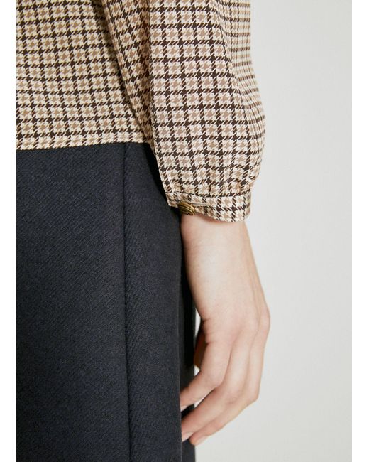 Prada Natural Jacquard Crepe De Chine Shirt
