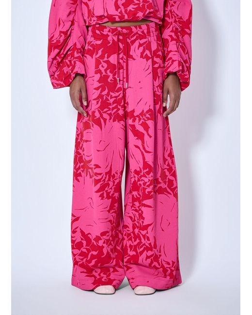Dries Van Noten Pink Hadium Cotton Jersey Sweatpants
