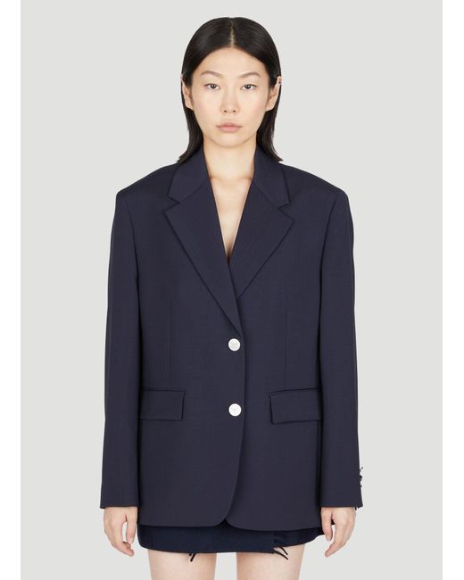 Prada Blue Wool Mohair Suit Blazer