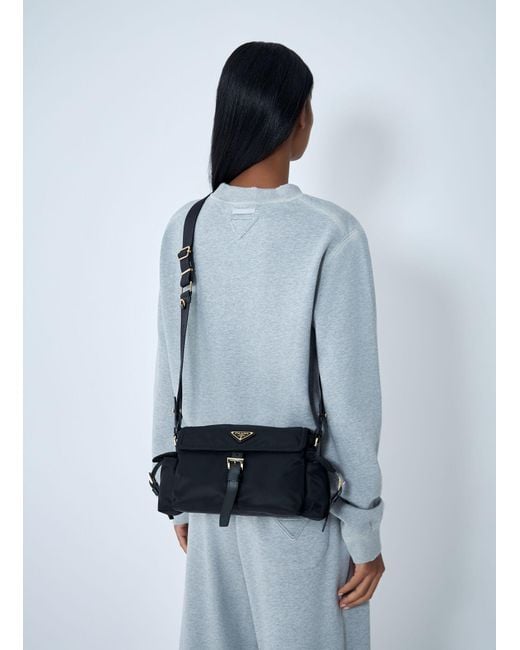 Prada Gray Medium Re-Nylon Explore Shoulder Bag