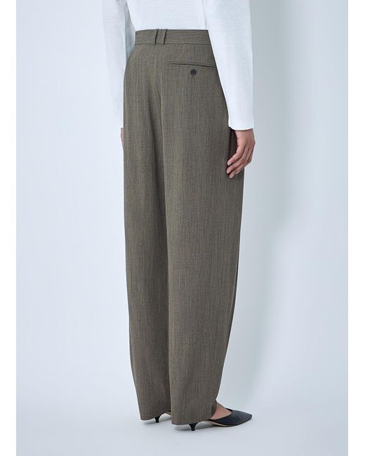 The Row Gray Gianni Wool Straight Pants