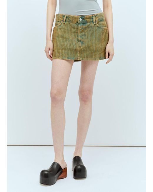 Acne Green Denim Cord Mini Skirt