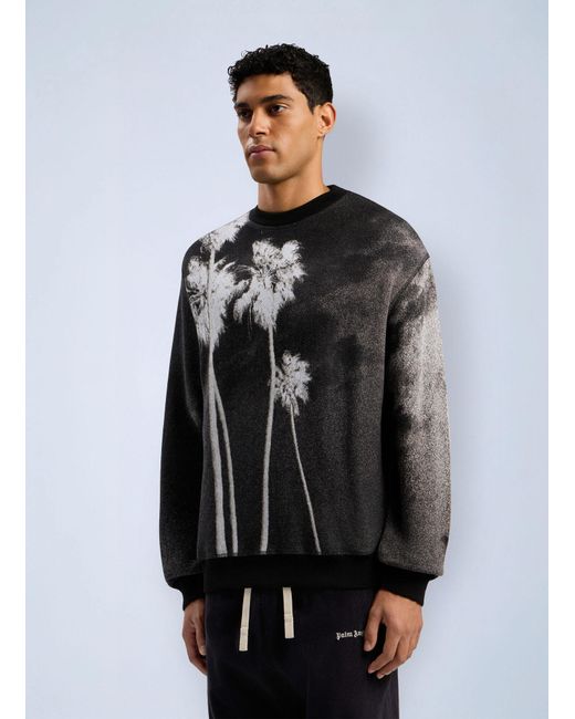 Palm Angels Gray Decoding Palm Culture Sweater for men