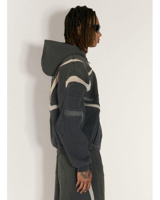 【BALENCIAGA】Biker Hood Zipup Gray White Balenciaga Zip-Up Regular Fit Hoodie | Saks Fifth Avenue