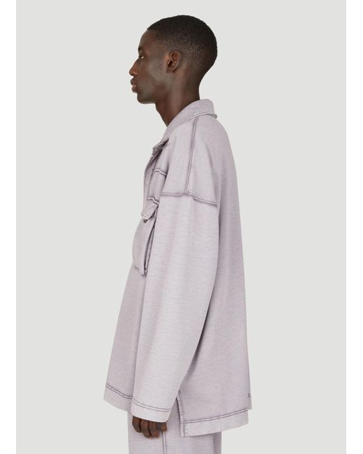 Dries Van Noten Gray Slouchy Polo Sweatshirt for men