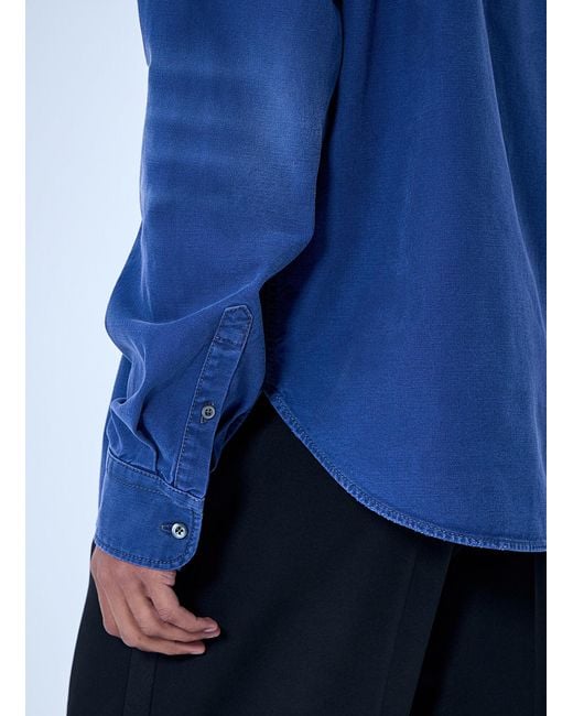 Prada Blue Denim Button-Down Shirt for men