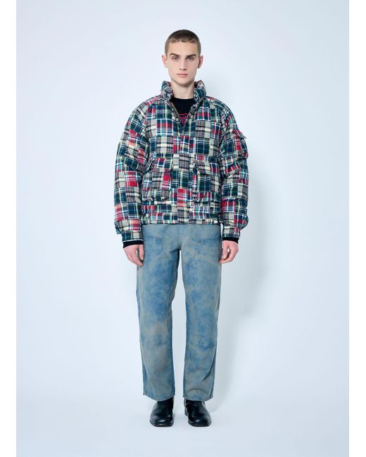 Thisisneverthat Blue Patchwork Multi Pocket Down Jacket for men