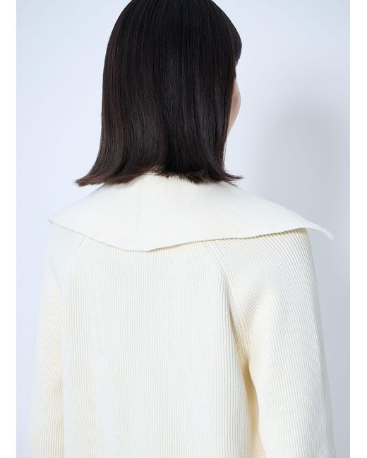 Bottega Veneta White Cotton Ribbed Cardigan