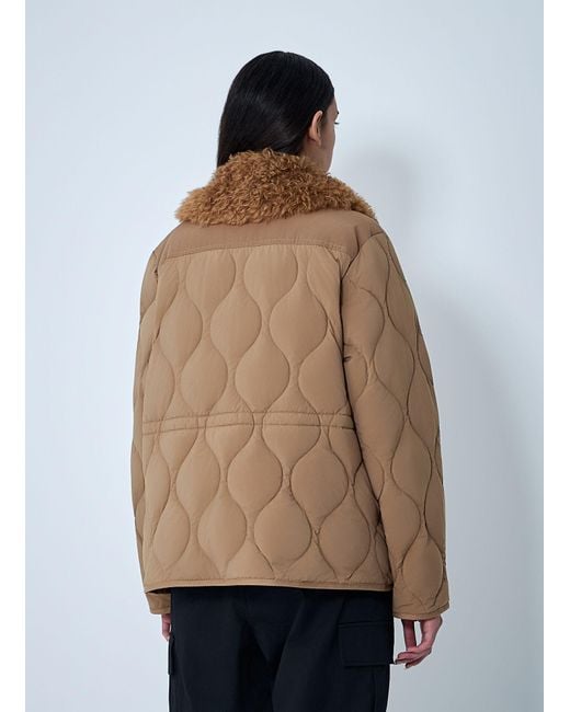 Moncler Blue Quintin 3-In- Shearling-Trimmed Short Down Jacket