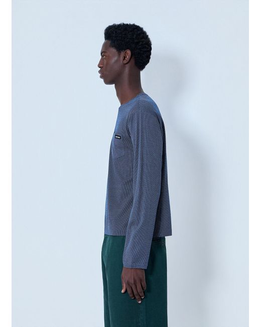 Miu Miu Blue Textured Long Sleeve Top for men