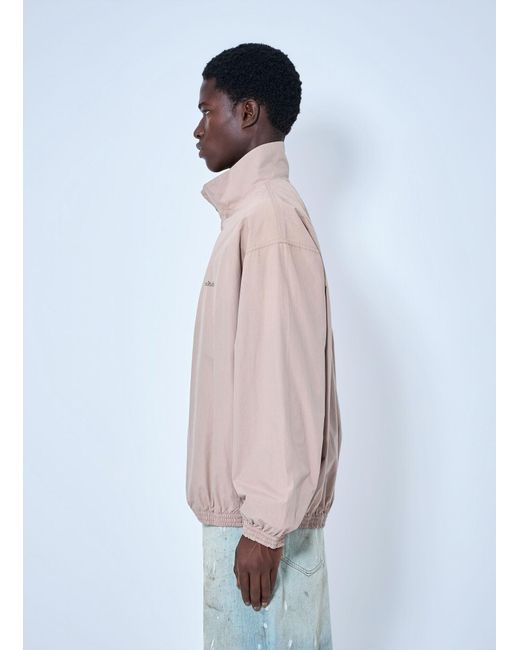 Acne Natural Logo Printed Zip-Up Jacket