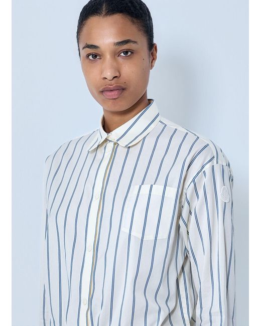 Moncler White Striped Cotton Shirt