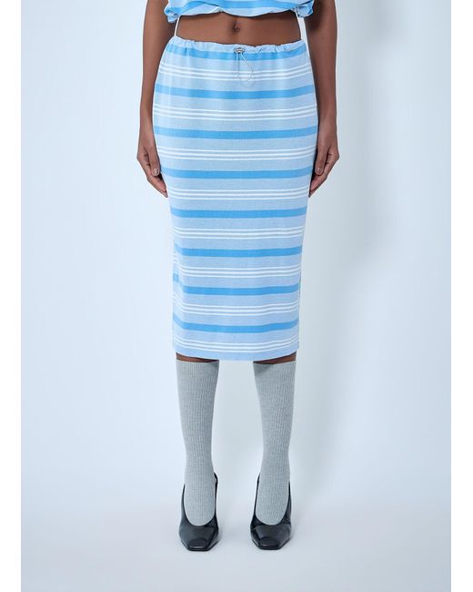 Prada Blue Striped Pencil Skirt