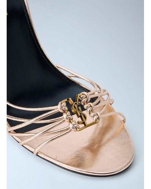 Saint Laurent White Babylone Stiletto Sandals