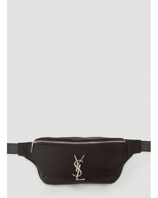 Saint Laurent Black Cassandre Classic Belt Bag for men