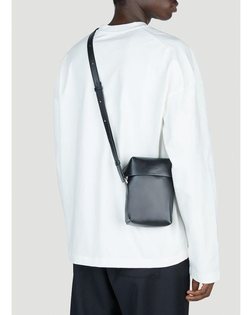 Jil Sander White Small Lid Crossbody Bag for men
