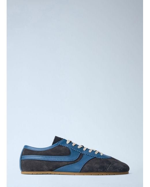 Dries Van Noten Blue Suede Trimmed Sneakers for men