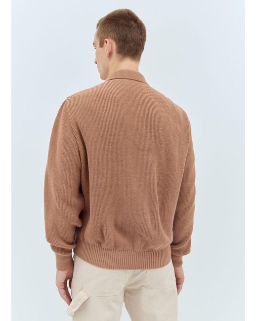 AWAKE NY Natural Checkerboard Zip-Front Jacket for men