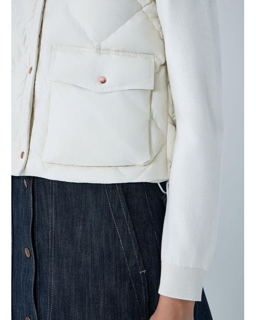 Moncler White Diamond-Quilted Gilet