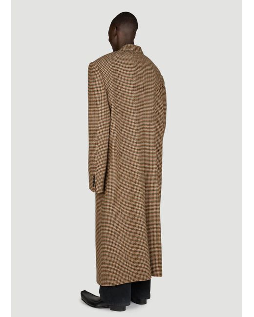 Balenciaga Natural Oversized Houndstooth Coat for men