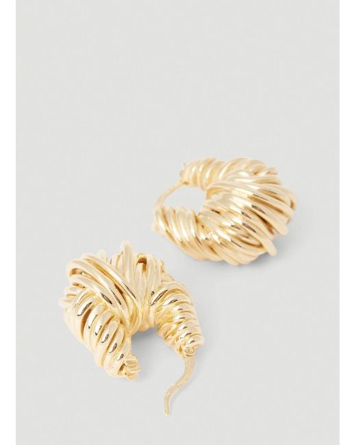 Bottega Veneta Natural Twisted Hoop Earrings