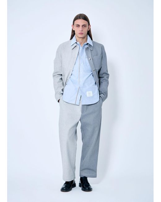 Thom Browne Blue Constrast Tailored Pants for men