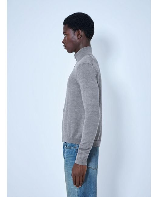 Acne Blue Zip-Up Bow Logo Cardigan for men