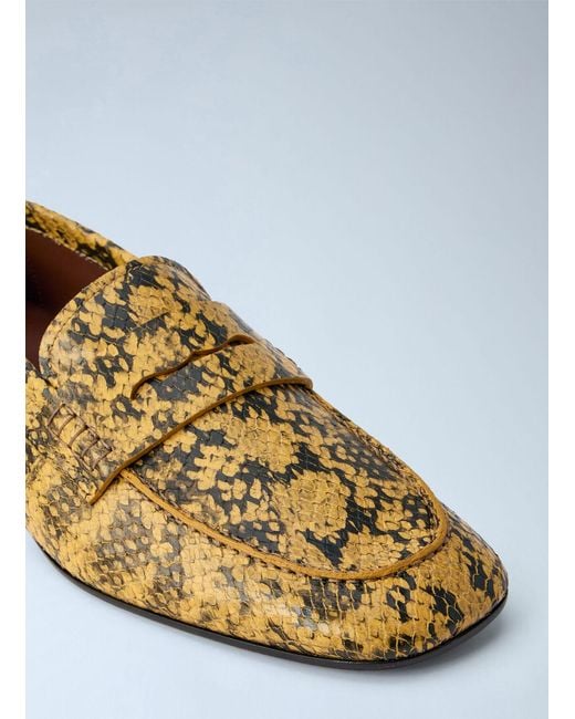 Dries Van Noten White Python-print Leather Loafers