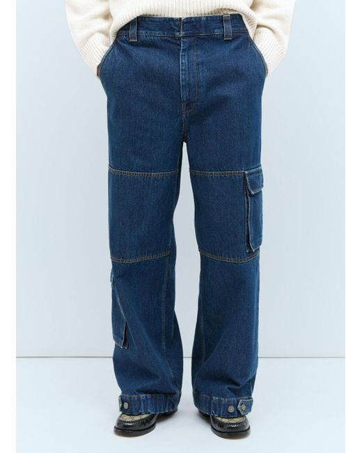 Gucci Blue Denim Cargo Pants for men