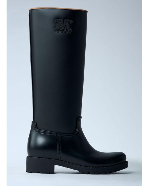 Max Mara Blue Rubber Rain Boots