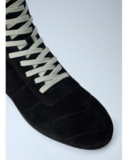 Rick Owens Black Quilted Minimal High Sneakers for men