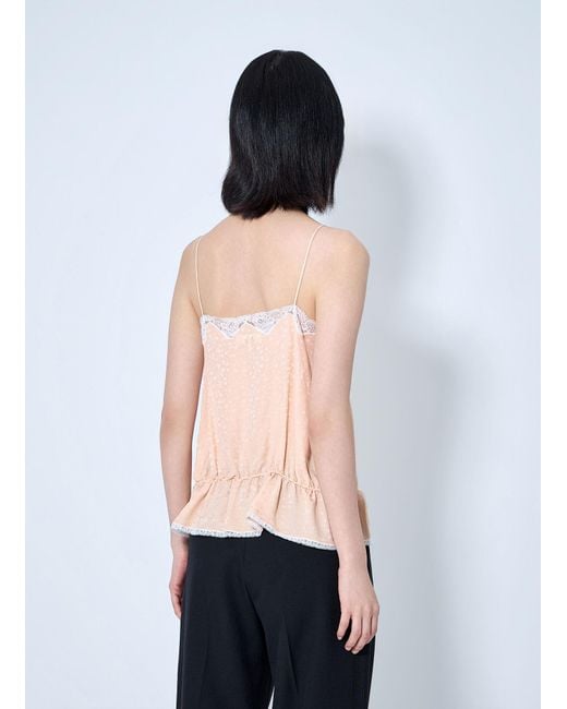 Chloé Multicolor Lace Trim Camisole Top