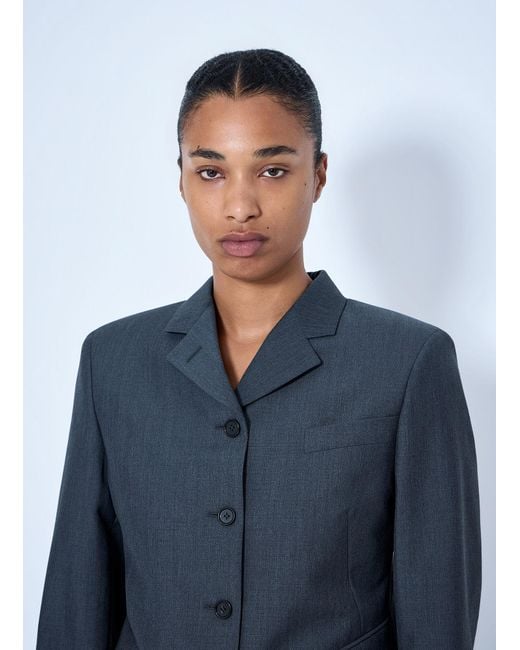 Jil Sander Blue Single-Breasted Tailored Blazer