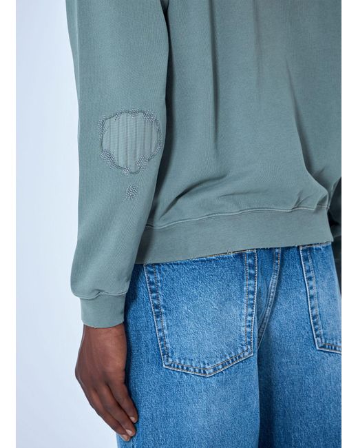 Acne Blue Mended Fleece Hoodie for men