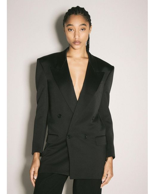 Saint Laurent Black Silk Tuxedo Blazer