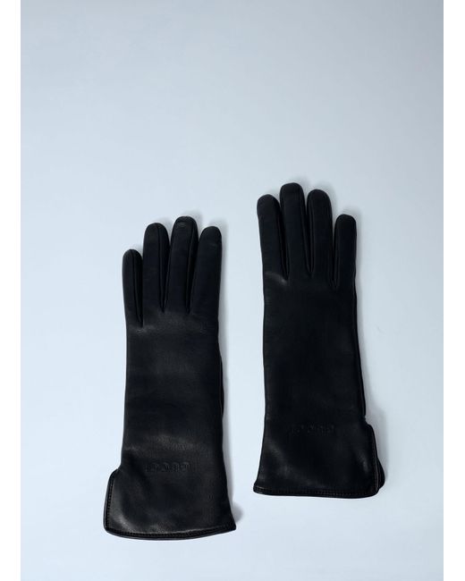 Gucci Black Logo Embossed Gloves